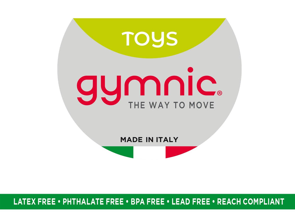Gymnic Rody Teal packaging and care emphasizes durable, easy maintenance