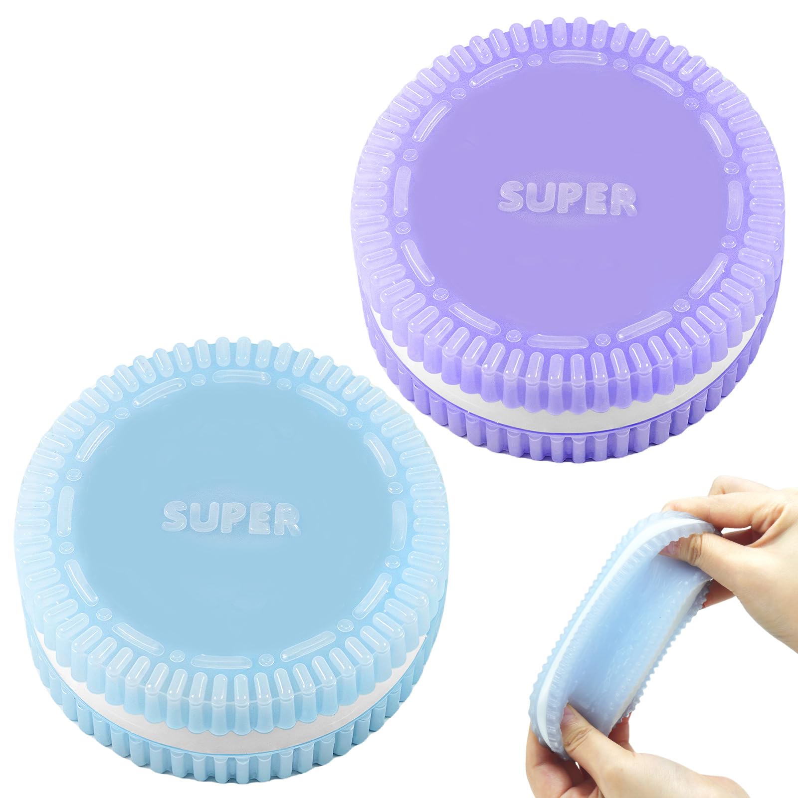 Gytera Sticky Cookie Squishies held in hand for stress relief.