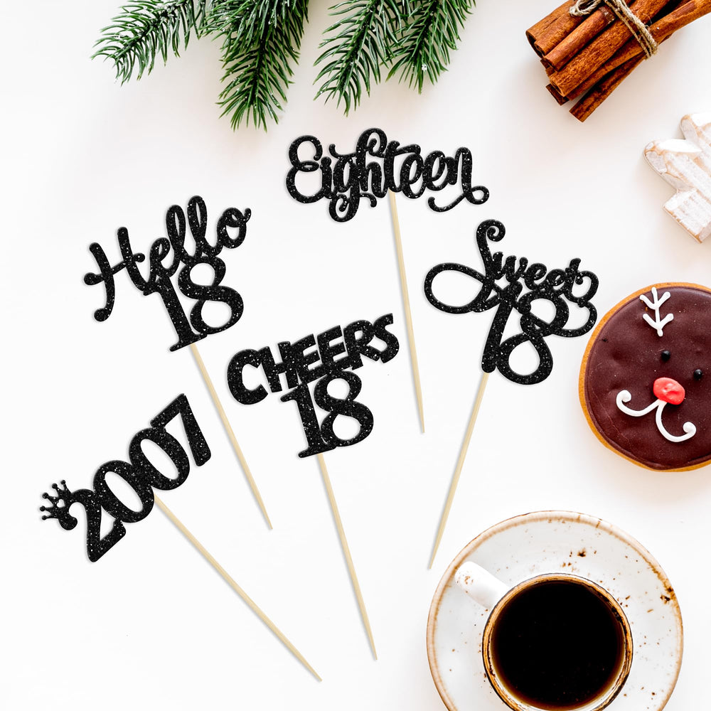 Gyufise 18th birthday theme design enhances desserts with a chic black accent