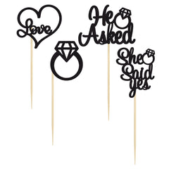 Gyufise 24-pack glitter toppers ideal for bridal showers and engagements.