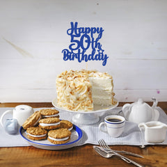 Gyufise 50th birthday topper on cupcakes or desserts for quick styling.
