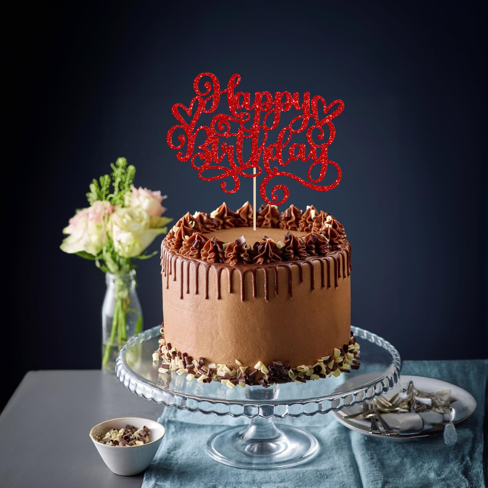 Gyufise Glitter topper enhances party decor for birthdays and anniversaries