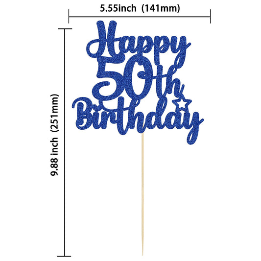 Gyufise assembled 50th birthday topper on a stick for easy decorating.