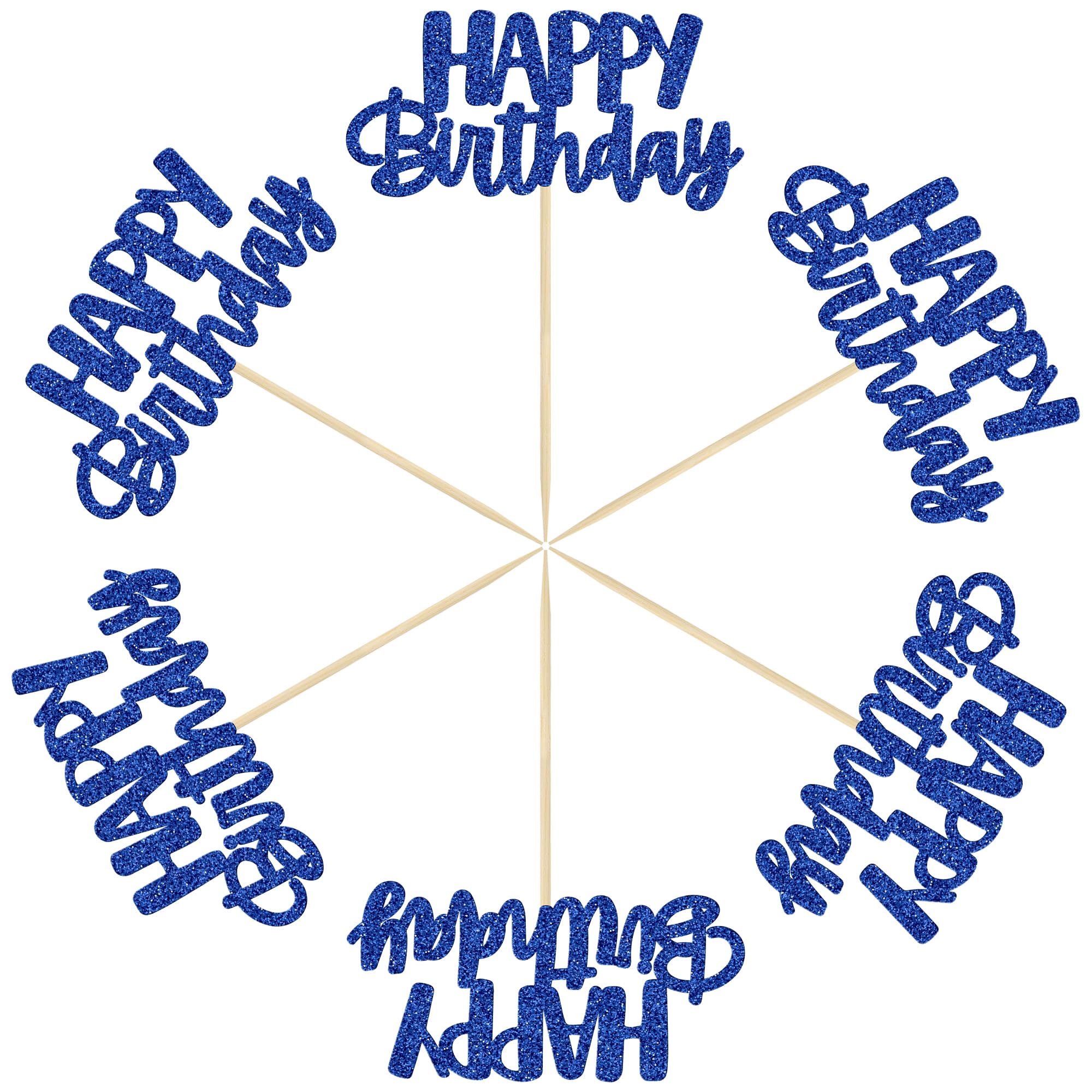 Gyufise birthday toppers for cakes—easy insert into dessert.