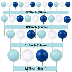 Gyufise white ball cake toppers in 2.5cm add elegant contrast to cupcakes.