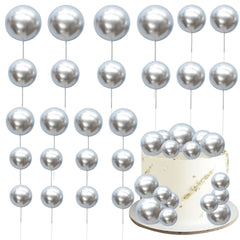 Gyufise ball cake topper 2.5cm in pink-gold-white adds festive layers to cake