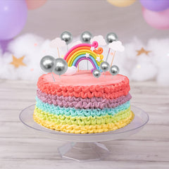Gyufise ball cake topper 5cm in pink-gold-white adds drama to celebration cakes