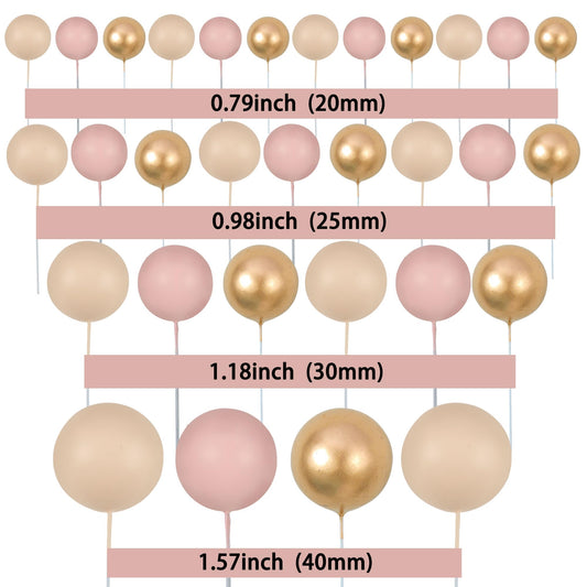 Gyufise ball cake topper apricot gold 3 cm enhances dessert presentation for celebrations.
