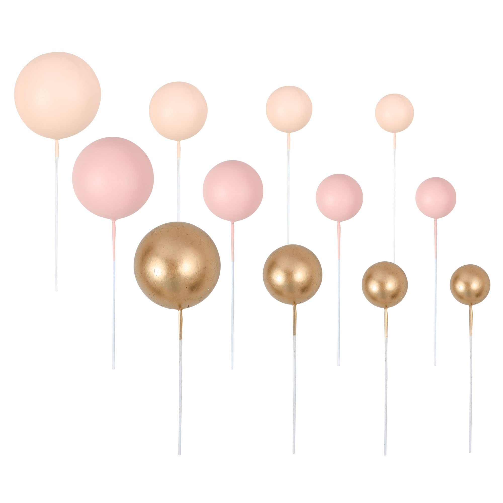 Gyufise ball cake topper apricot gold 4 cm elevates party desserts with a charming shimmer.