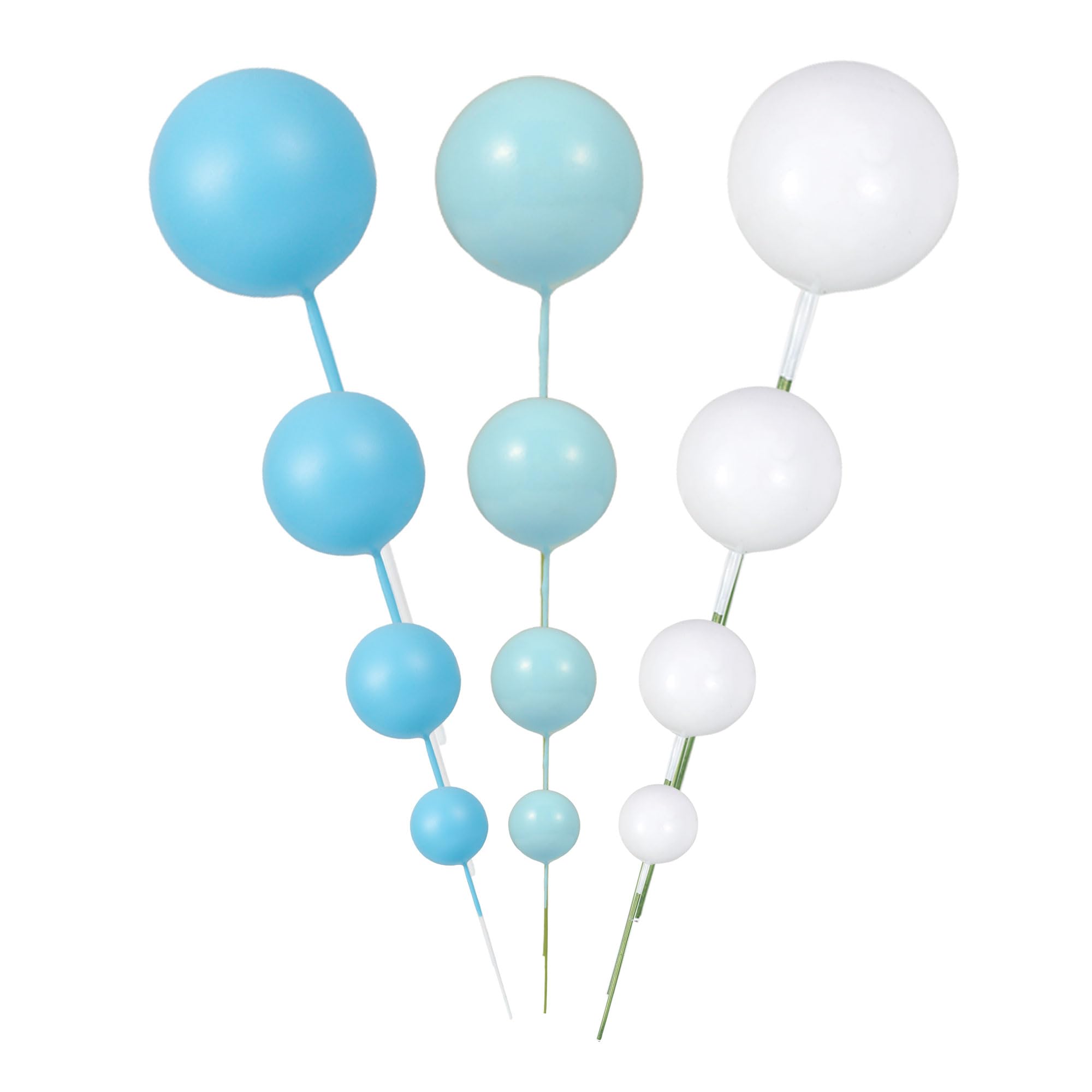Gyufise white foam ball topper offers a clean, elegant cake accent.