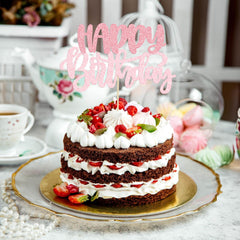 Gyufise birthday decor pink card stock topper elevates cupcakes and desserts.