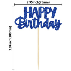 Gyufise blue glitter cupcake picks decorate cupcakes with shine.