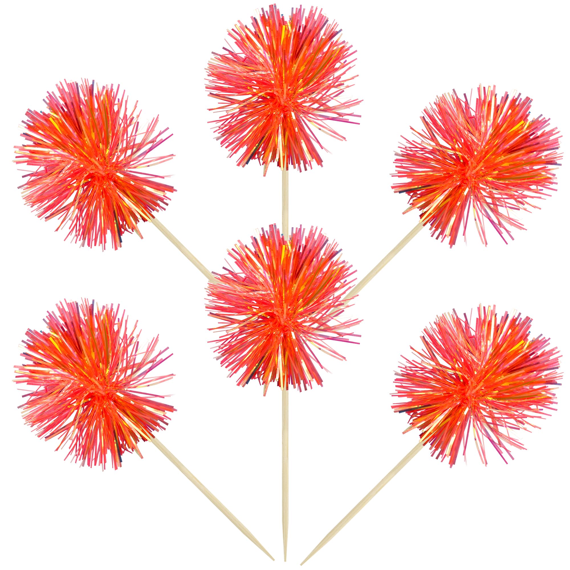 Gyufise cake decorations foil firework toppers on a frosting cake