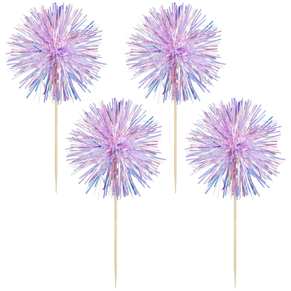 Gyufise purple foil cake decorations provide reusable party accents.