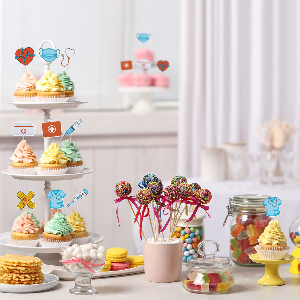Gyufise cake toppers decorate ice cream, fruits, and desserts with nurse style