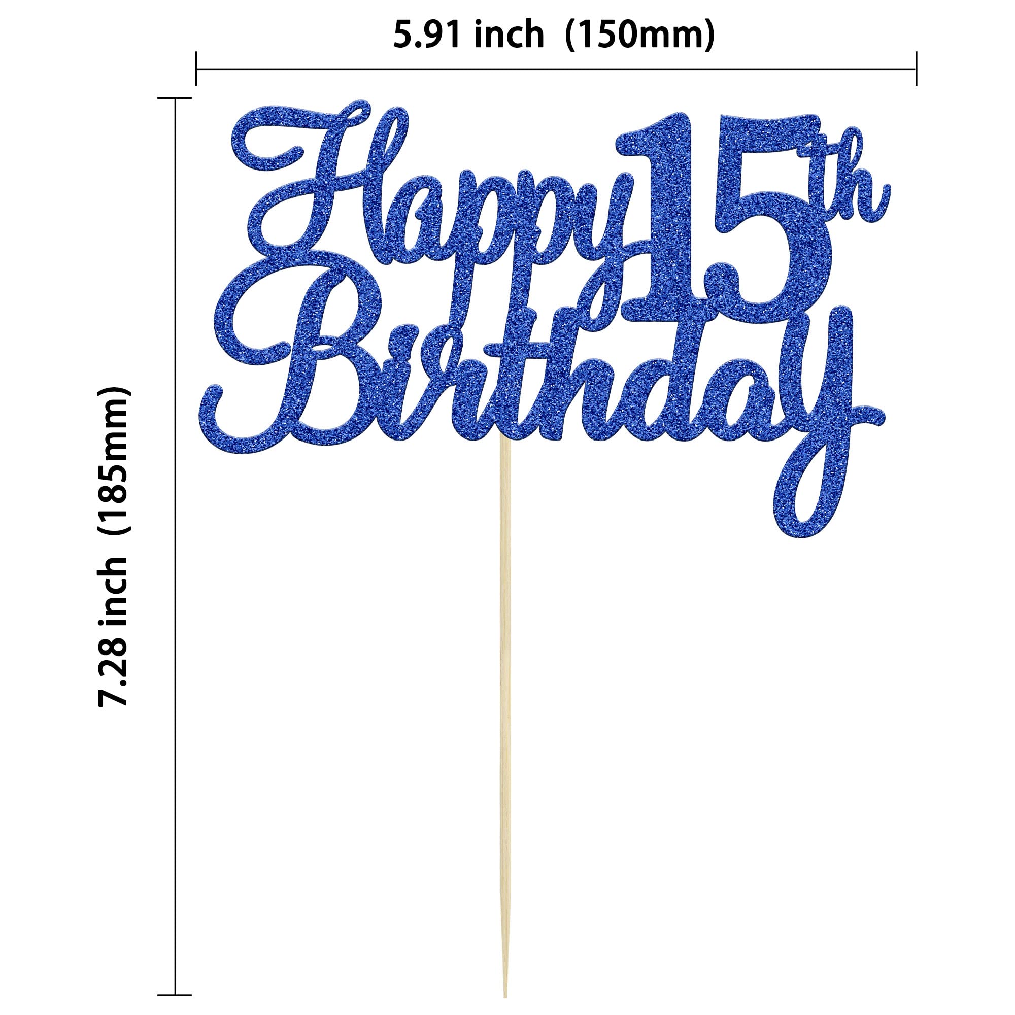 Gyufise Cheers to 15 Years cake pick elevates desserts with celebratory style.