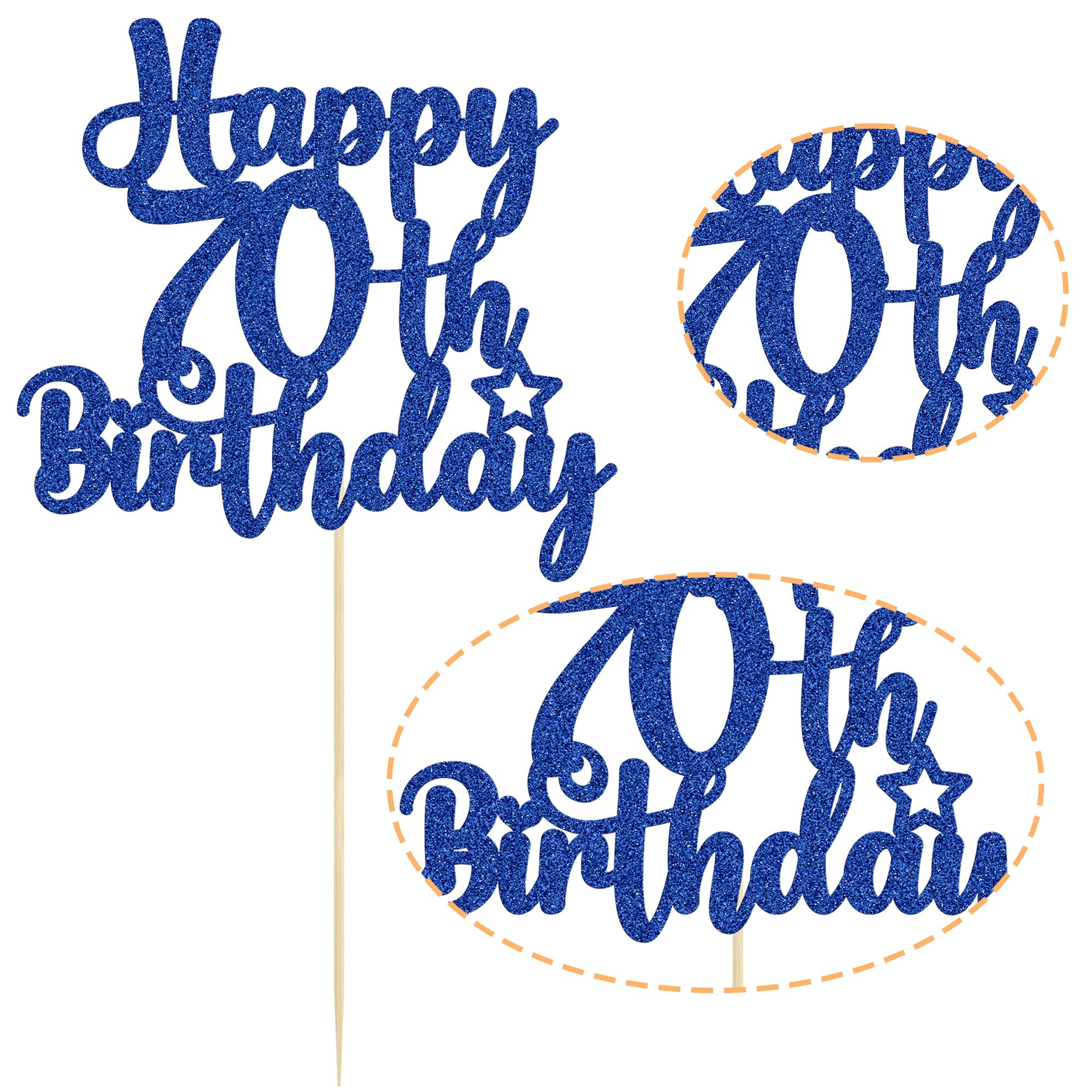 Gyufise cheers to 70 years cake pick adds celebratory flair to parties.