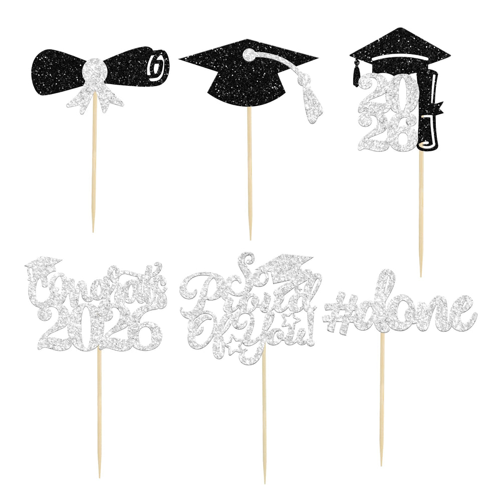 Gyufise congrats grad diploma picks brighten graduation desserts with a classy touch.