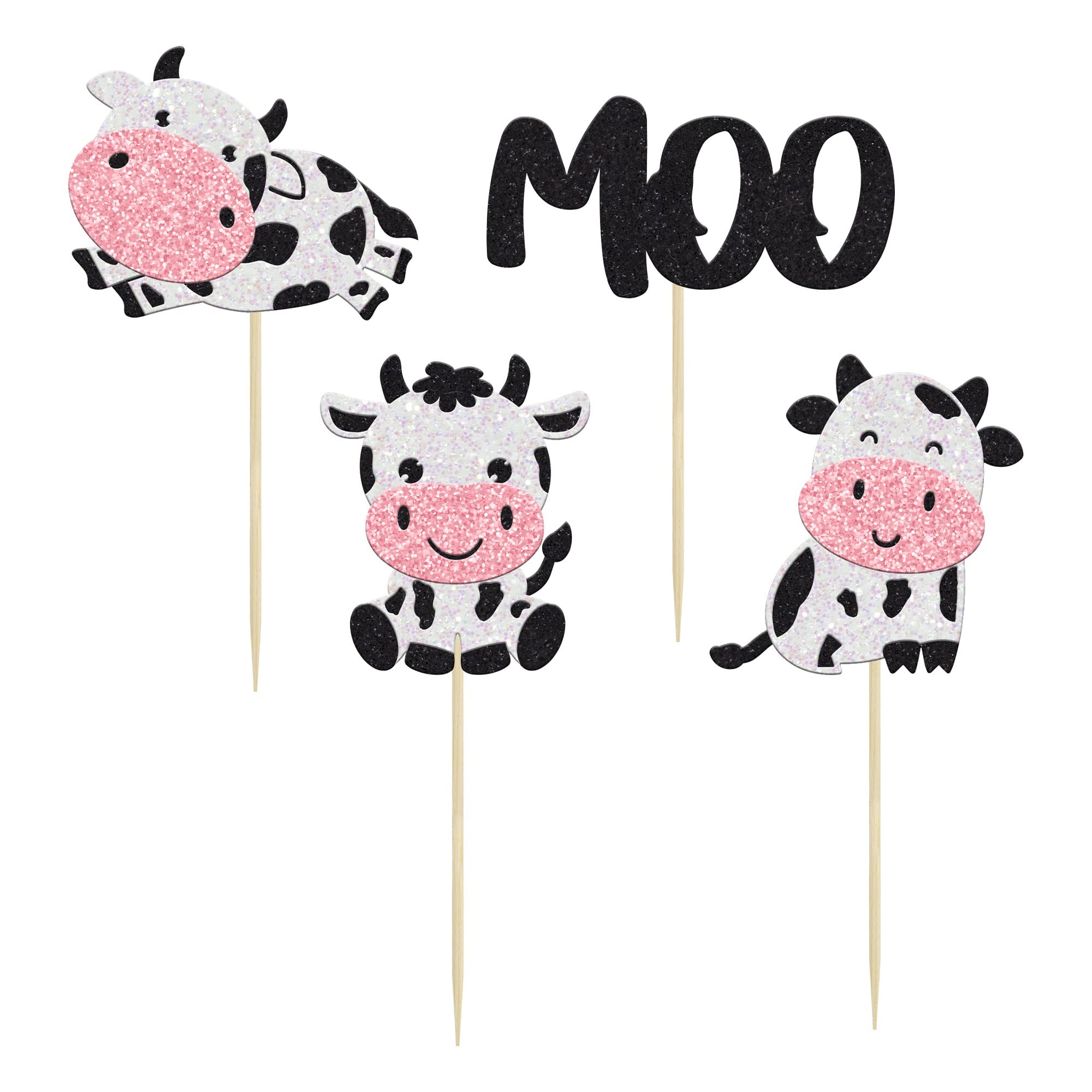 Gyufise cow cupcake toppers dessert picks for treats