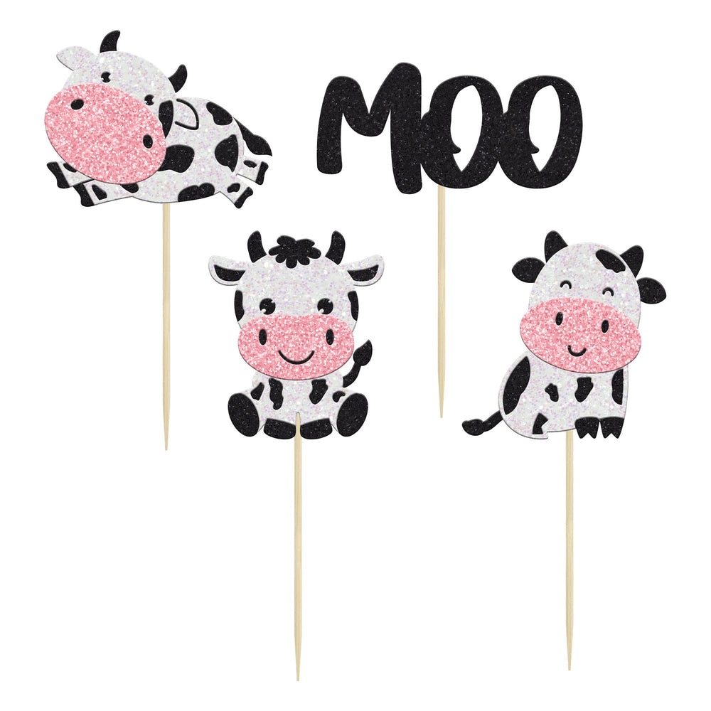 Gyufise cow cupcake toppers dessert picks for treats