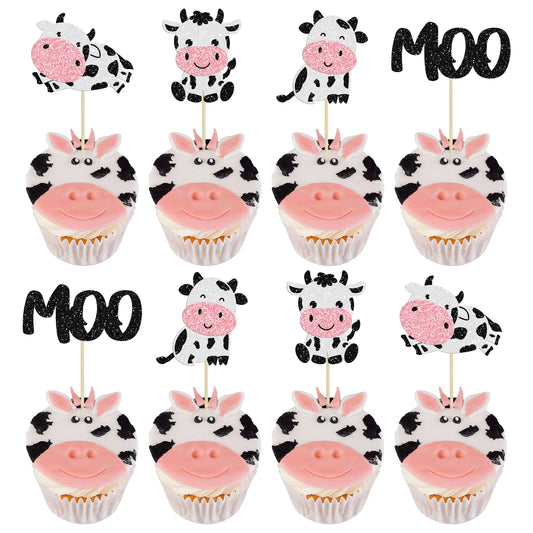 Gyufise cow cupcake toppers pack assembled for easy cake decorating