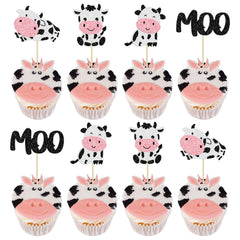 Gyufise cow cupcake toppers pack assembled for easy cake decorating