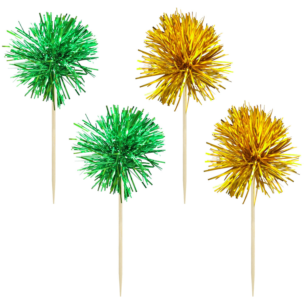 Gyufise cupcake picks with foil design, perfect for birthdays and weddings.