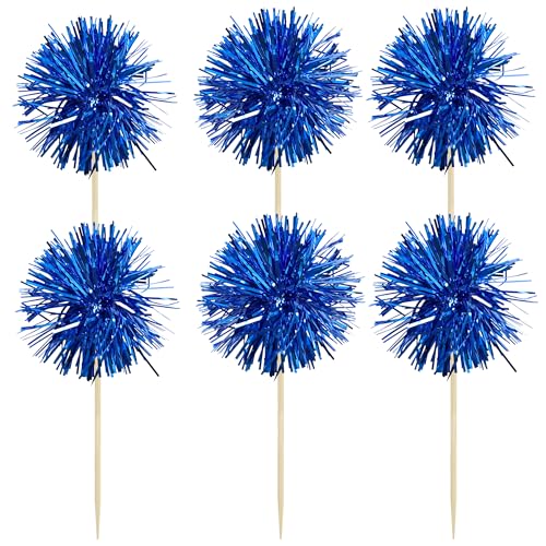Gyufise dark blue foil tinsel decor enhances party desserts