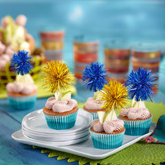 Gyufise dessert toppers provide decorative sparkle on ice cream and fruit.