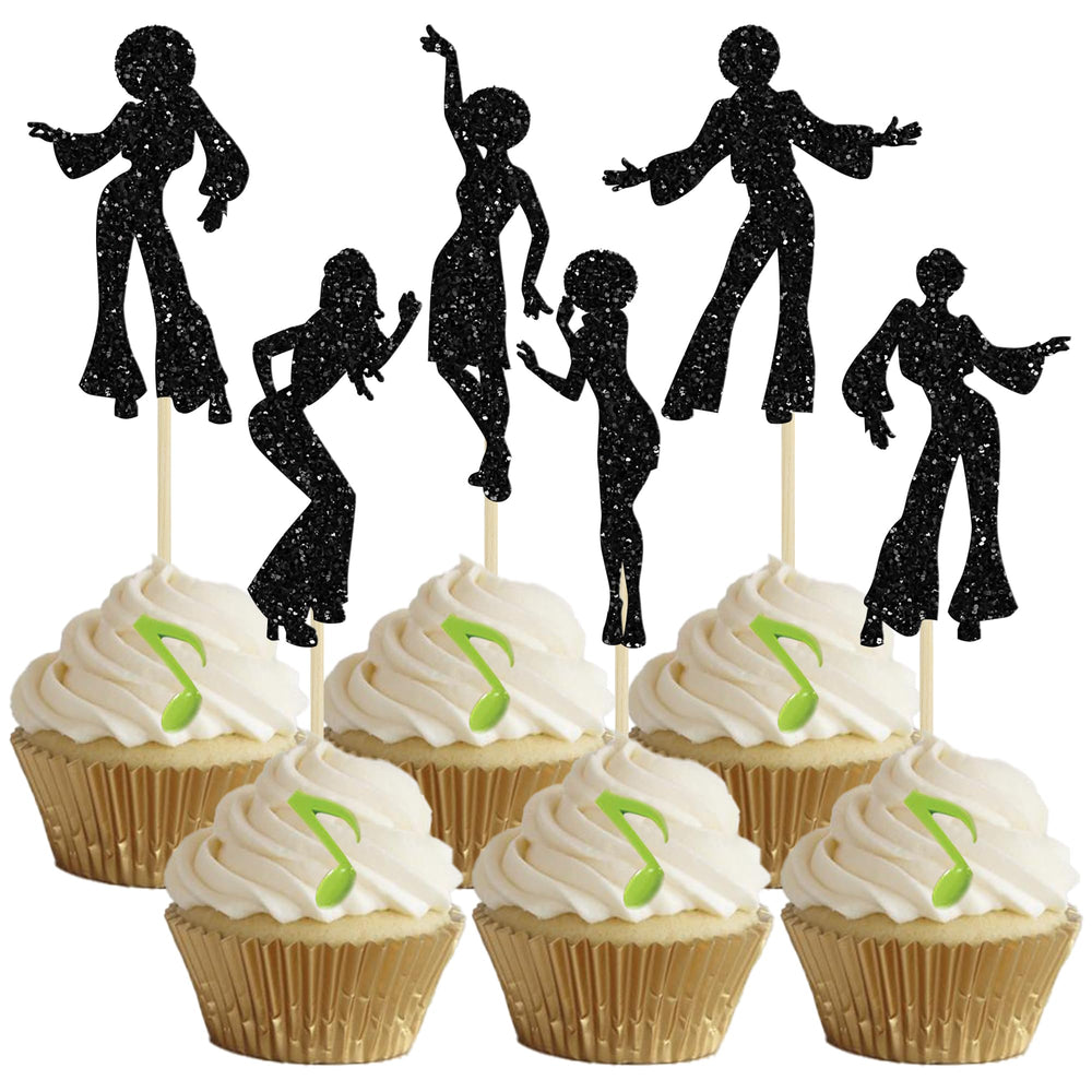 Gyufise disco dancing cupcake toppers for easy cake decorating at parties.