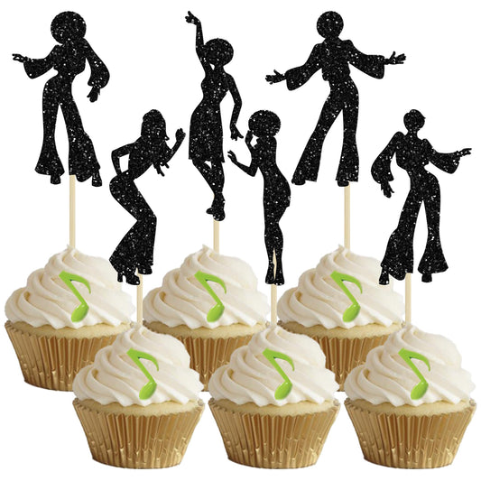 Gyufise disco dancing cupcake toppers for easy cake decorating at parties.