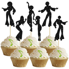 Gyufise disco dancing cupcake toppers for easy cake decorating at parties.