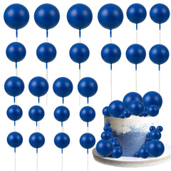 Gyufise royal blue foam ball cake toppers add playful height to cupcakes