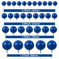 Gyufise royal blue 3cm foam ball toppers decorate wedding cupcakes elegantly