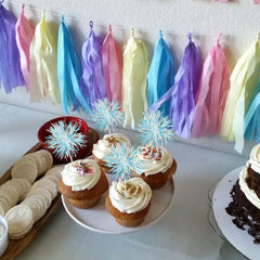 Gyufise foil toppers decorate ice cream and fruit