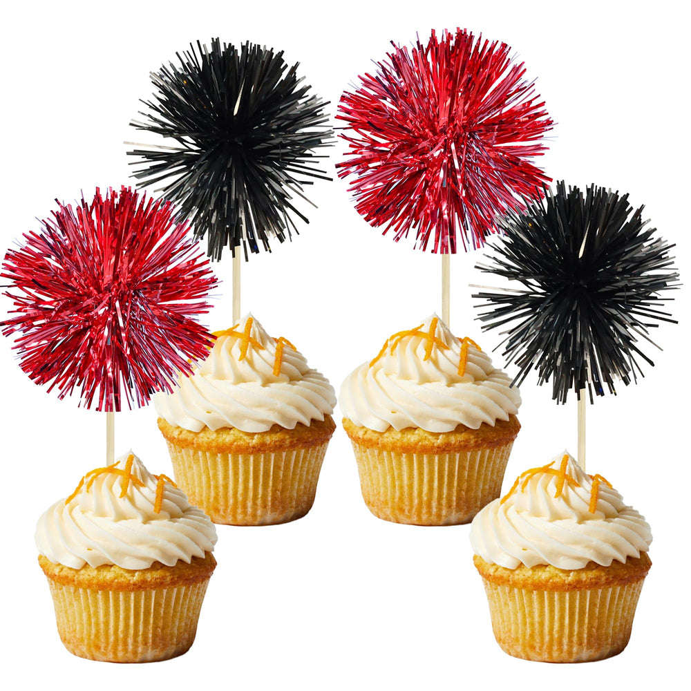 Gyufise foil firework cupcake topper 30pc adds festive sparkle to desserts.