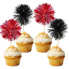 Gyufise foil firework cupcake topper 30pc adds festive sparkle to desserts.
