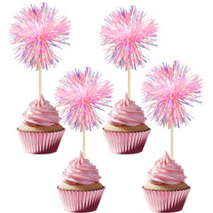 Gyufise foil firework cupcake toppers assembled add instant sparkle to desserts.