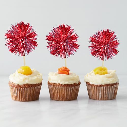 Gyufise dark red foil firework toppers elevate party decor