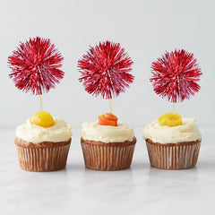 Gyufise dark red foil firework toppers elevate party decor