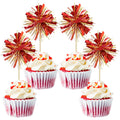 Gyufise foil firework cupcake toppers add festive sparkle to cupcakes and desserts.