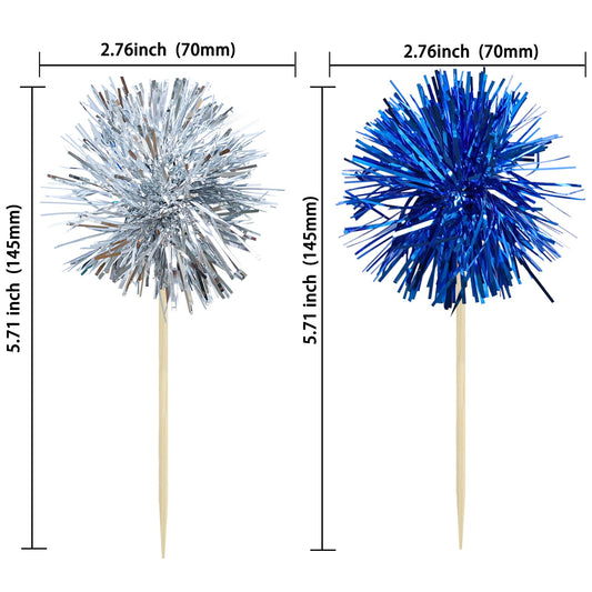 Gyufise foil firework cupcake toppers, high-quality material for safe, reusable decoration.