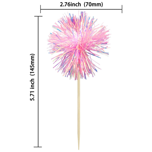 Gyufise foil firework cupcake toppers on cake enhance party presentation.