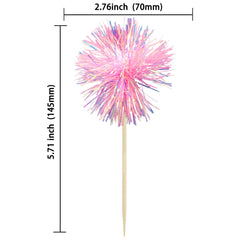 Gyufise foil firework cupcake toppers on cake enhance party presentation.