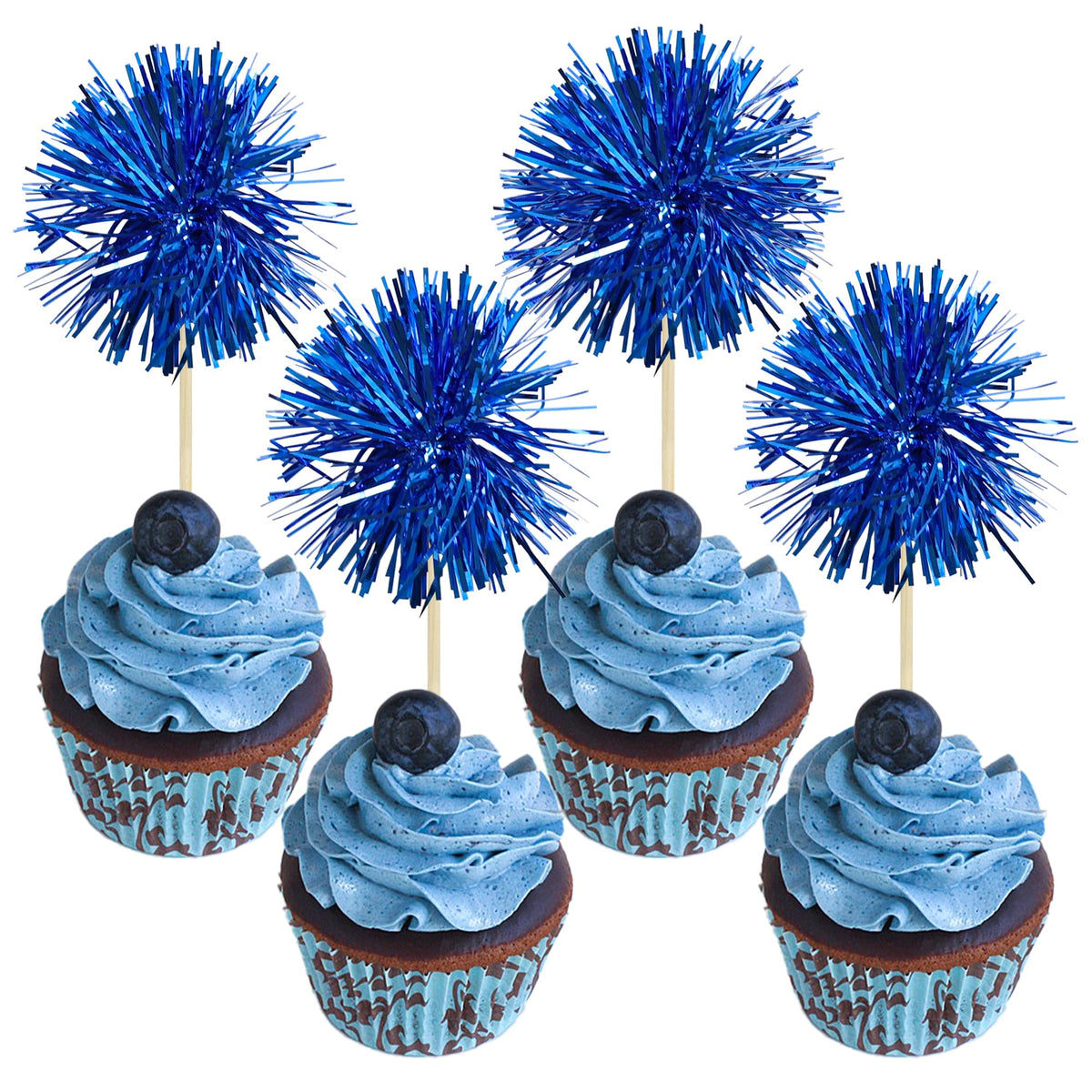 Gyufise foil firework cupcake toppers packaged and ready to decorate