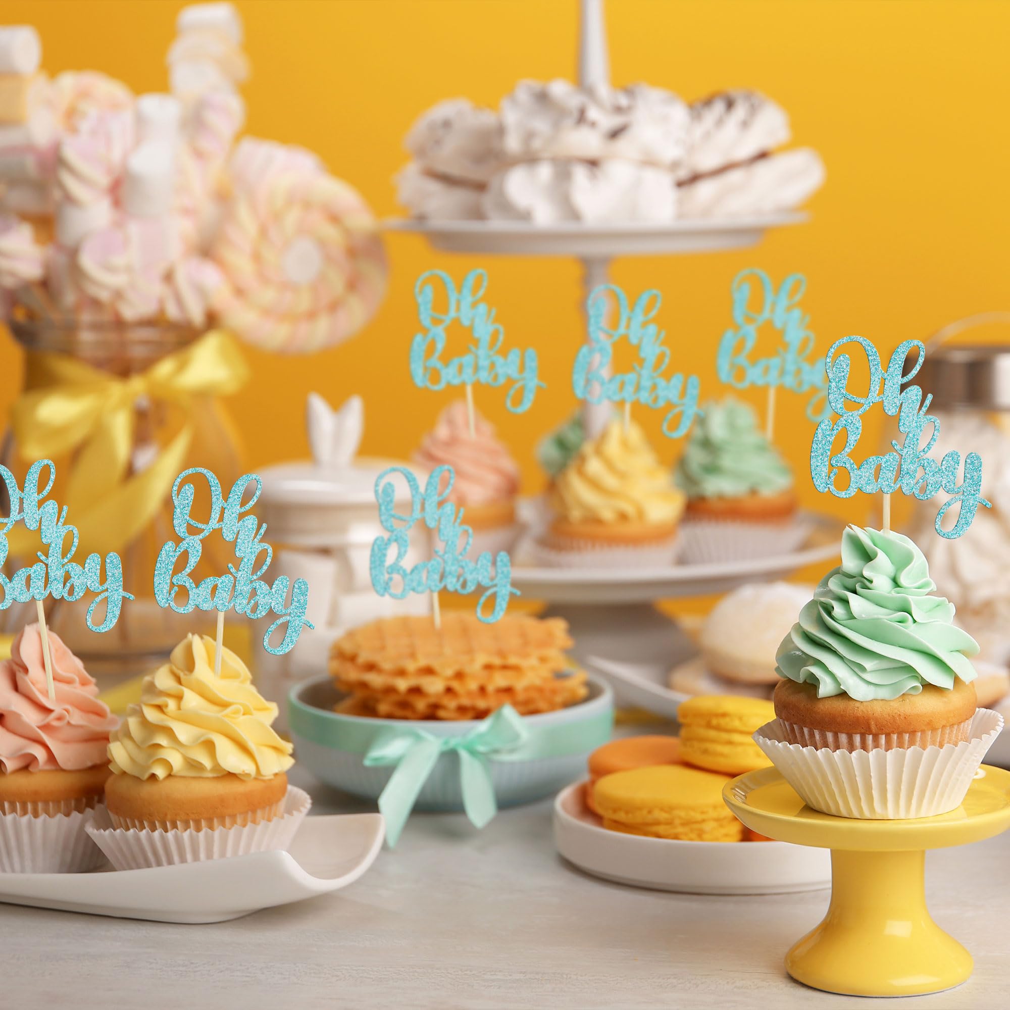 Gyufise gender reveal toppers add cute focal points to desserts