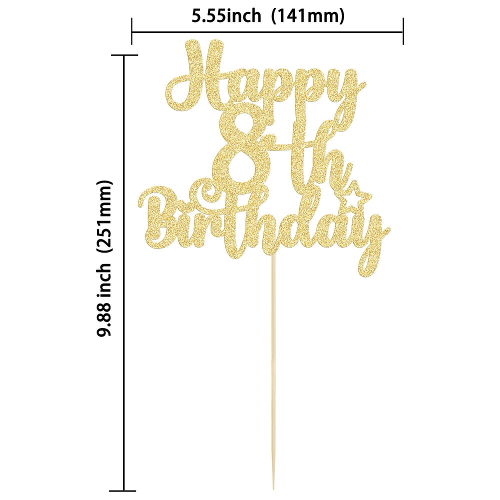 Gyufise Glitter 8th Birthday cake topper cheers up dessert displays