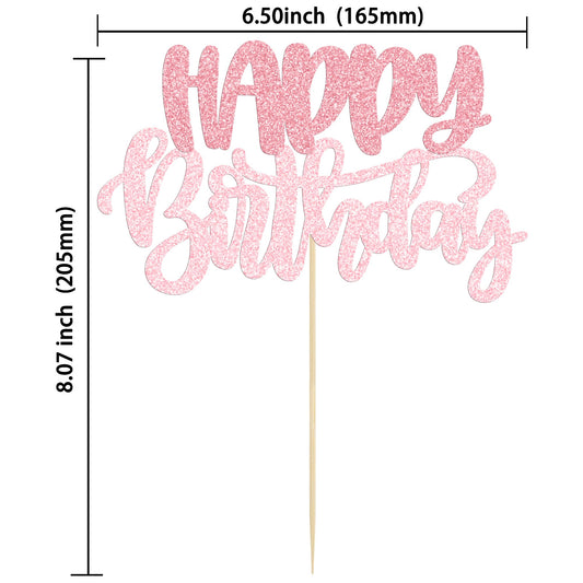 Gyufise glitter cake topper pink enhances desserts with shimmering pink style.