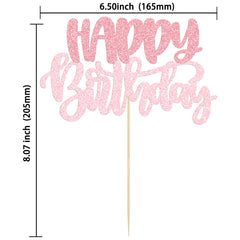 Gyufise glitter cake topper pink enhances desserts with shimmering pink style.