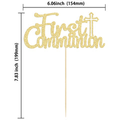 Gyufise God Bless First Communion cake topper adds elegance to dessert display.